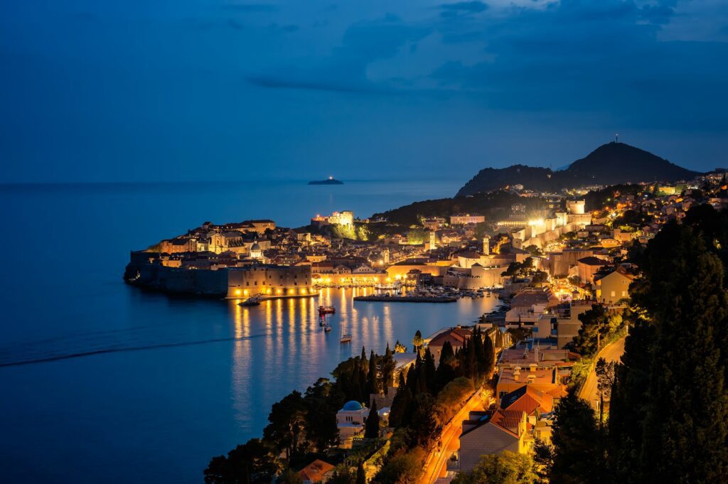 Aerial panoramic view of the picturesque town of Dubrovnik